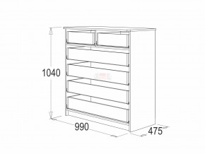 Комод 6 фант ясень анкор в Рудном - rudnyj.magazinmebel.ru | фото - изображение 2