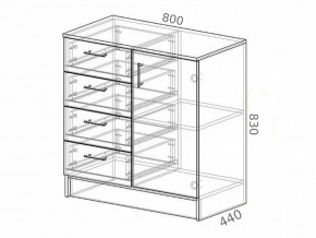 Комод К800-1Д ЛДСП ясень шимо в Рудном - rudnyj.magazinmebel.ru | фото - изображение 2