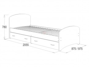 Кровать-6 одинарная с 2-мя ящиками 900*2000 ясень анкор в Рудном - rudnyj.magazinmebel.ru | фото - изображение 2