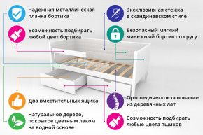 Кровать-тахта Svogen мягкая с ящиками и бортиком с фото белый/динозаврики в Рудном - rudnyj.magazinmebel.ru | фото - изображение 2