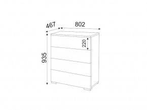 М05 (ручка брусок) Комод (4 ящика) в Рудном - rudnyj.magazinmebel.ru | фото