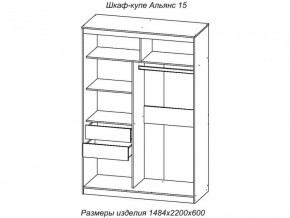 Шкаф-купе Альянс 15 комплект зеркал №2 в Рудном - rudnyj.magazinmebel.ru | фото - изображение 2