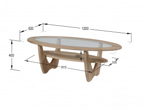 Стол журнальный Юпитер со стеклом СЖС-01 дуб сонома в Рудном - rudnyj.magazinmebel.ru | фото - изображение 2