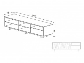 Тумба для ТВА Moderno-1800 В-1 Ф1 в Рудном - rudnyj.magazinmebel.ru | фото - изображение 2